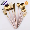 Italian crystal brass luxury wedding used flatware set gold plated 304 stainless steel edible tableware