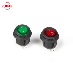 JIAOU KCD-105N Waterproof Round ON-OFF Rocker Toggle button Switch with Led lamp 3 Pins 20mm boat Rocker switch