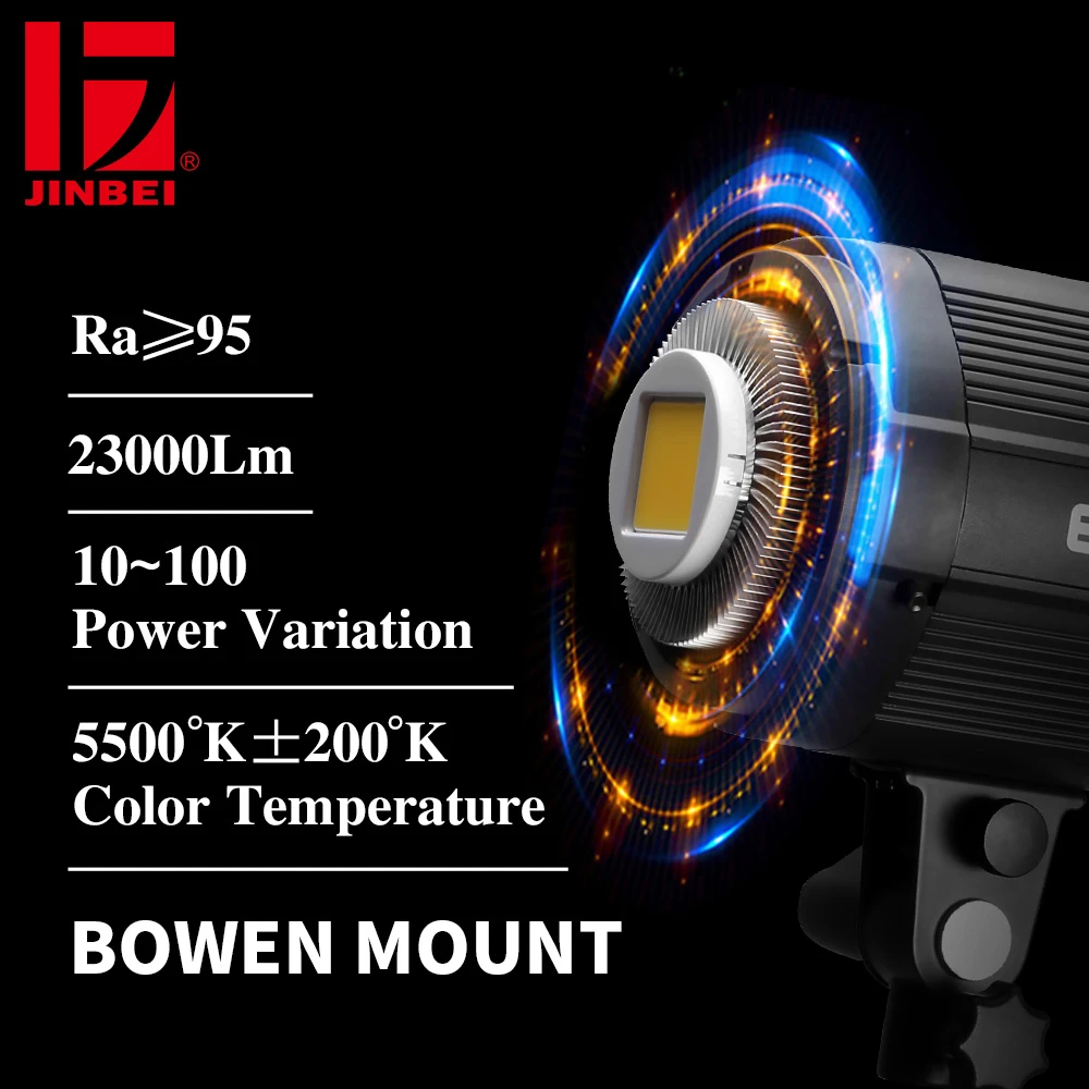 JINBEI EF-200  200W LED Video Light Kit with Softbox and Light Stand 5500K Light Photographic Equipment