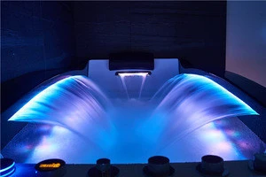JOEE freestanding mini square small corner glass and acrylic massage bath whirlpool spa bathtub tub with hydromassage price
