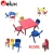 Import kids Trapezoid shape colorful school students desk and chair for school desk group A1503 from China