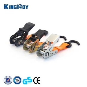 KingRoy 1inch  25mm ratchet lashing motorcycle cargo strap tie down with S hook