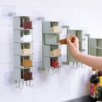 Kitchen Storage Container Rotating Seasoning Pot Wall-mounted Spice Box