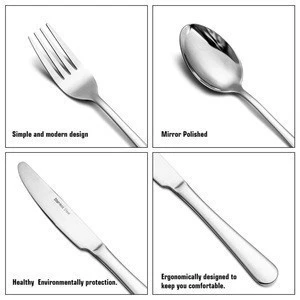 Knives Forks Spoons for Dessert Dinner Cutlery Sets Stainless Steel Silverware Tableware Utensils Flatware
