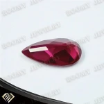 lab created red corundum pear cut clear ruby loose gemstone