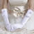 Import lace for bride glove mid-length satin gloves for wedding dress with finger double bow and beaded bridal gloves wedding from China