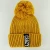 Import Ladies&#39; acrylic  knitted turn up  hat with acrylic yarn  pompon from China