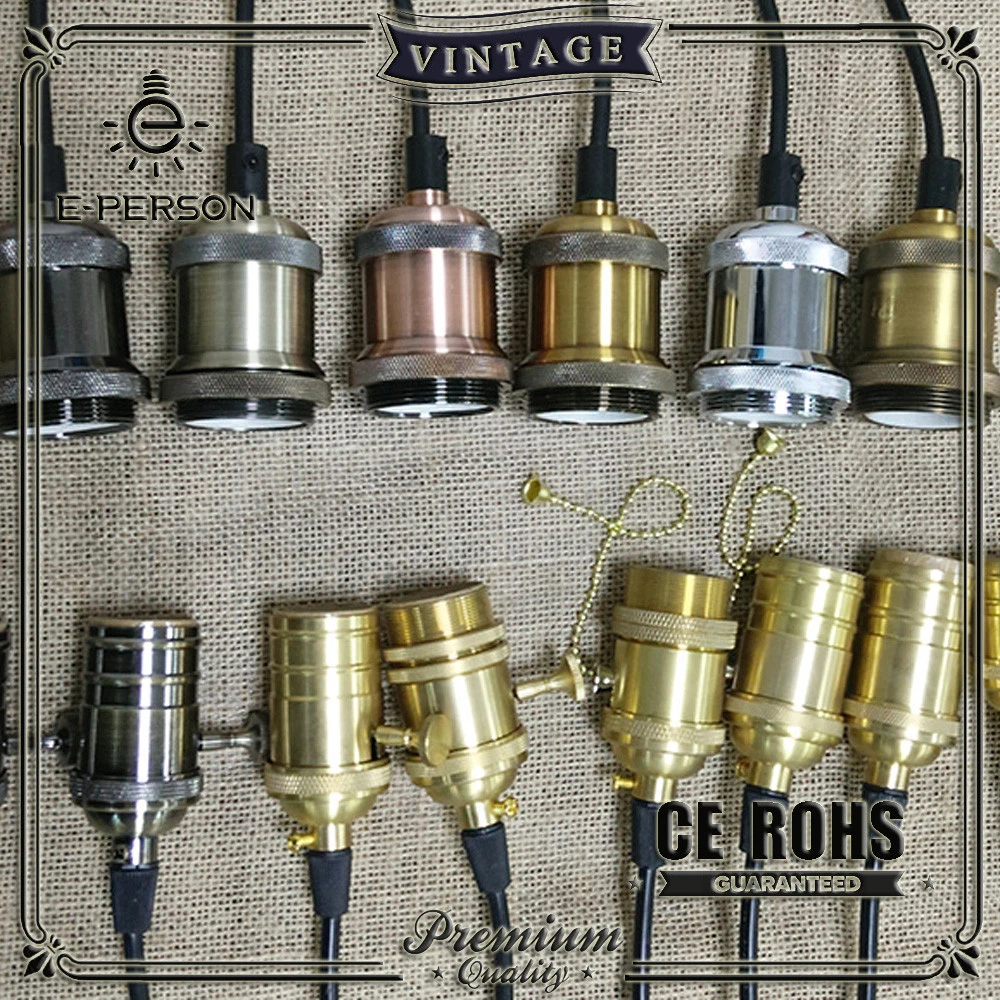 Lamp Bases E27 Brass Retro Vintage Pendant Light Accessories Lamp Holder