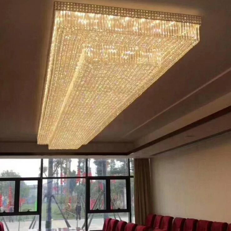 Large Customized Hotel Lobby Banquet Hall Crystal Chandelier Light Lighting Modern