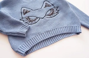 Latest Children baby cotton knitted coarse wool sweaters with sequins from Guangzhou dongfan garment factory