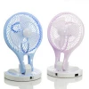 LED Lighting Mini Fan Portable Home Office Cooling Table Fan With 2200mA Battery Charging