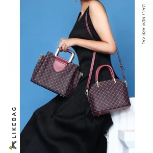 LIKEBAG Classic Style Print Shell Shape Design Medium Top-Handle Bag for Women