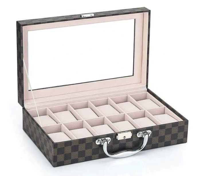 luxury 12 slot watch box leather watch box travel case  with different color From Manufacturer Foshan,Guangdong,China Supplier