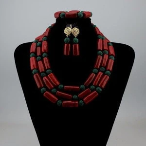 Luxury African necklace earring jewelry sets and bead jewelry sets HD366-4