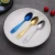 Import Luxury High Quality PVD Coating Titanium Stainless Steel Flatware Set Dinner Spoon Fork and Knife Set from China