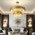 Import Luxury Round Gold Crystal Ceiling Light Modern Rectangle Crystal Pendant Chandelier Lamp for Villa Hotel Project from China