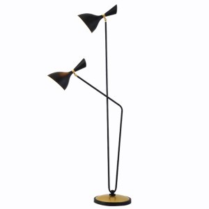 Malaysia 2 head e14  post modern black white standing light adjustable height dimmable led floor lamp