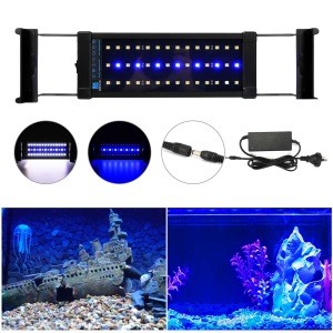 Manufacturer supply aquarium LED lamp brackets white and blue extendable bracket fish tank light