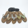 manufacturer wholesale Women gold diamond  fashion slippers flip-flops
