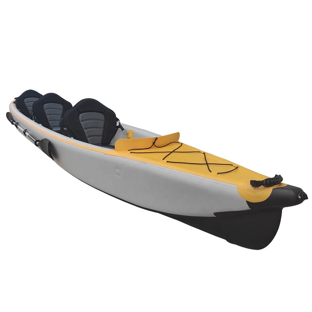 Manufacturing Inflatable Drop Stitch 3 Seater Person Kayak Rowing Boats With Standard Accessories