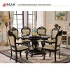 Marble  luxury dining table chair set with rotating centre Baroque Carving home furniture