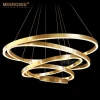 MEEROSEE Large Rings LED Pendant Lights Gold Hanging Lamp for Restaurant Acrylic Circle Lampadario Lustres Lighting MD5066