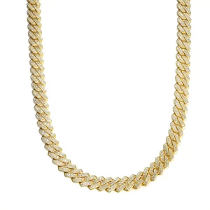 Miami Hip Hop Jewelry Necklaces Mens Iced Out 14MM Cuban Link Chain Necklace