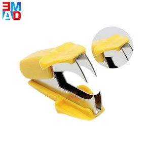 Mini size cheap yellow office jaw shaped stapler staple pins remover