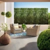 Modern 2-Pack Grey Cushion Outdoor rattan furniture Lounge Chair for Dining Park Courtyard or Hall Use