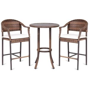 Modern 3 piece bistro set aluminum bar chair with bar stool