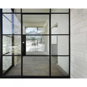 Modern house beautiful doors safe tempered clear glass grill design wrought iron exterior glass doors