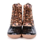 Monogram Custom Fashionable Leopard Duck Rain Boots