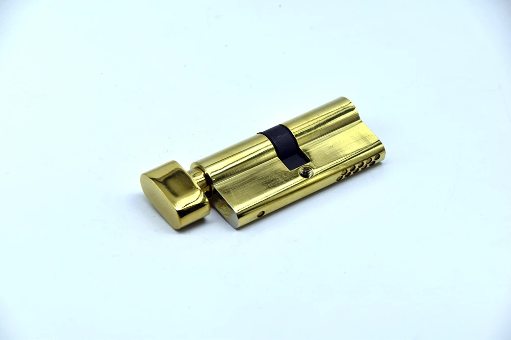 Mortise Lock cylinder Polished Brass Key Cylinder  6 pins Lock Cylinder