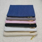 Multi-Color Plain Canvas Clutch Bag 100% Cotton Cosmetic Case Blanks Wholesales Natural Travel Toiletry Bag 7x10 Inches