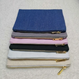 Multi-Color Plain Canvas Clutch Bag 100% Cotton Cosmetic Case Blanks Wholesales Natural Travel Toiletry Bag 7x10 Inches