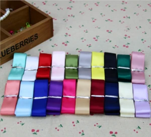 Multi-colored Bouquet packaging ribbon / 2.5cm width Polyester ribbon gift Silk webbing for Bundling bouquet