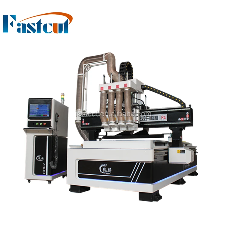 Multi head 1325 atc cnc router/automatic tool change cnc drilling wood with auto feeding system/cnc router auction