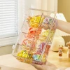 Multifunctional 8 Compartment Plastic Storage Box with Clear Top Lid for Organizing Office or Home Items for Tea Bags and Toys