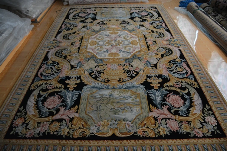 Museum Decorative Oriental Area Hand-woven Rugs Handmade Silk And Wool Custom Carpets