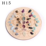 Natural 7 Chakra Stones Set Crystal Collection Gravels Stone Round Small Wood Plate Quartz Gems Gift Decor