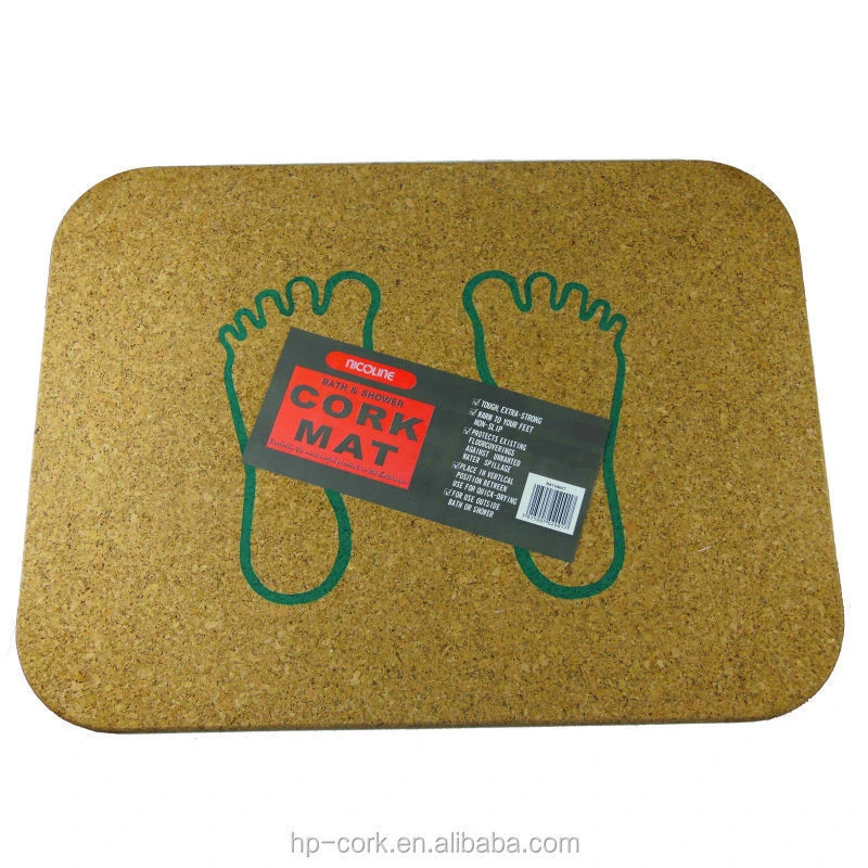 Natural cork bath mat /shower mat with warm felt