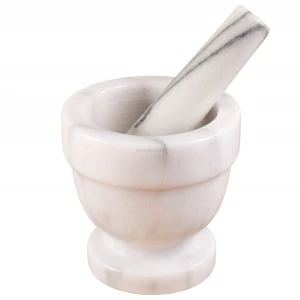 Natural Marble 4" x 4" Mortar and Pestle