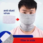Neck Gaiter Safety Carbon Air Filter  Breathable Recycle Face Cover Sleeve Tube Scarf Face bandana  With Filter