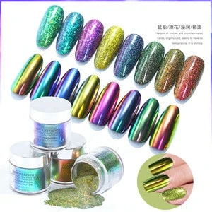 New Arrival 4-in-1/12 Colors Nail Acrylic Aurora Dipping Powder For Nail System