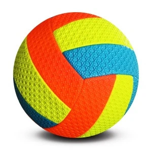 New Arrival Colorful Machine Stitched PVC Leather With Embossed Pattern Customized Size 5 Customized Beach Volleyball