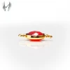 New Arrival Glass Crystal Cheap Price 8mm Round Red Color Crystal Glass Connector