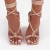 Import new design lace up square toe women high heel sandals ladies shoes from China