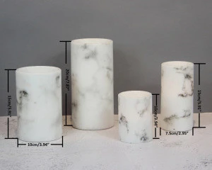 NEW DESIGN MARBLE BATTERY POWERED FLAMELESS LED CANDLE, FOR INDOOR DECOR