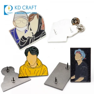 New design no minimum custom metal enamel rose gold cute idol lapel pin fashion group korean characters kpop bts pin badge
