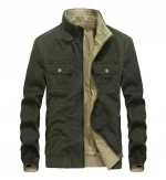 New fashion custom men's clothes pure cotton leisure classic double-sided washed men's business zipper army bomber winter jacket